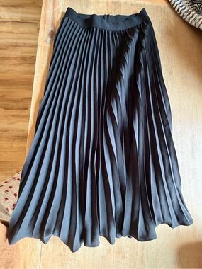 Grace Karin Black Pleated Maxi Skirt